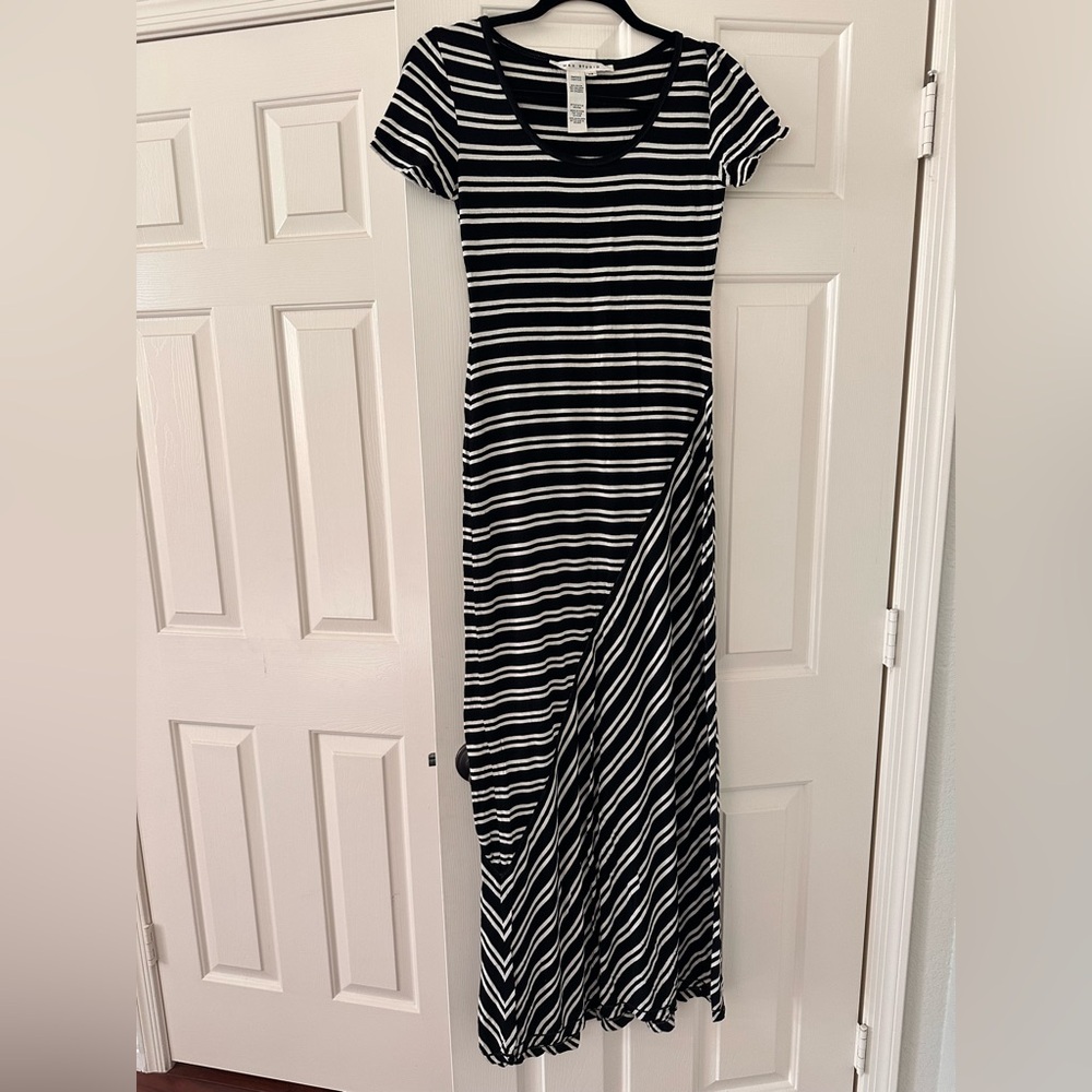 Striped Black and White Maxi Dress